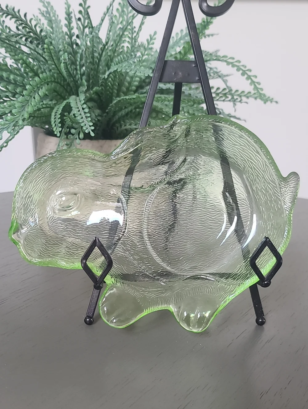 Green Glass Bunny Dish - Home Accents